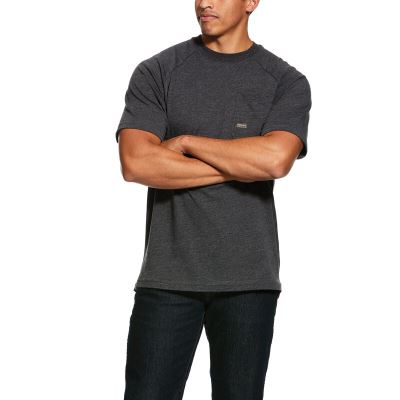 Ariat Work: Rebar Cotton Strong Camisetas Hombre - Gris Oscuro (TFZAL6427)